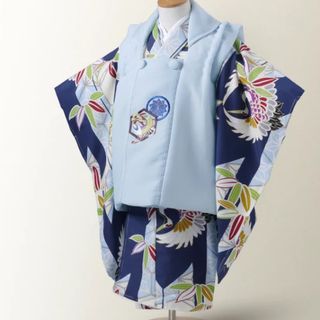 753 3歳男の子 ほぼ新品 自宅で洗える被布7点フルセット(和服/着物)