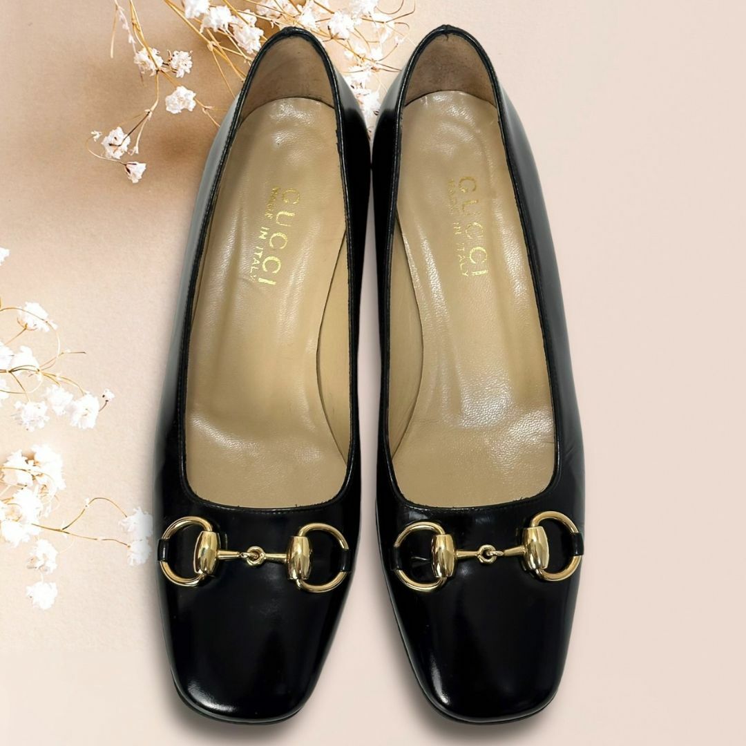 ☆美品☆GUCCI ホースビット パンプス ミドルヒール 36.5/23.5cm