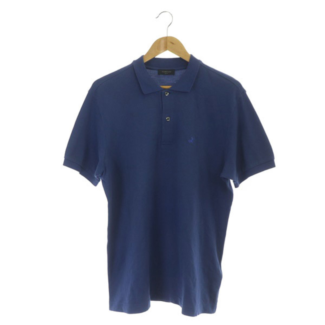 トンボリーニ TOMBOLINI ポロシャツ 半袖 ロゴ刺繍 コットン 52 青