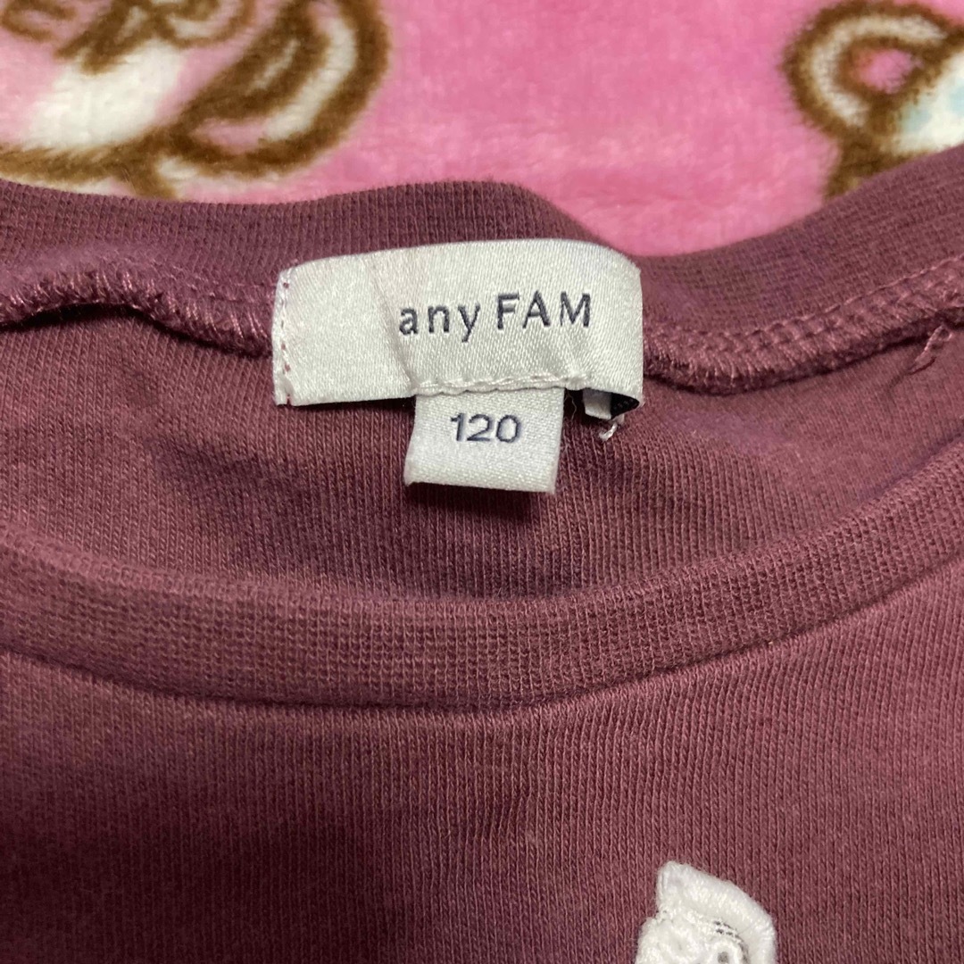 anyFAM(エニィファム)のanyFAM シャラシャラビーズ長袖Ｔシャツ 120 キッズ/ベビー/マタニティのキッズ服女の子用(90cm~)(Tシャツ/カットソー)の商品写真