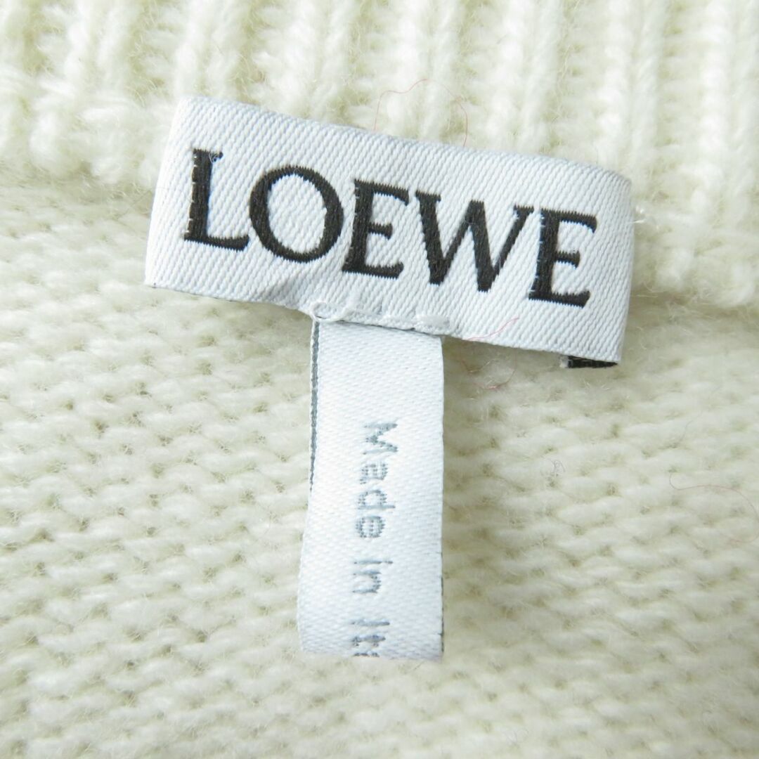 LOEWE(ロエベ)の極美品☆正規品 LOEWE ロエベ D3299690CO ポンポン ロゴ刺繍 クルーネック 長袖 ニット/セーター/トップス アイボリー×レッド S 伊製 レディースのトップス(ニット/セーター)の商品写真