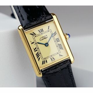 カルティエ(Cartier)の美品 カルティエ マスト タンク アイボリー ローマン LM Cartier(腕時計(アナログ))
