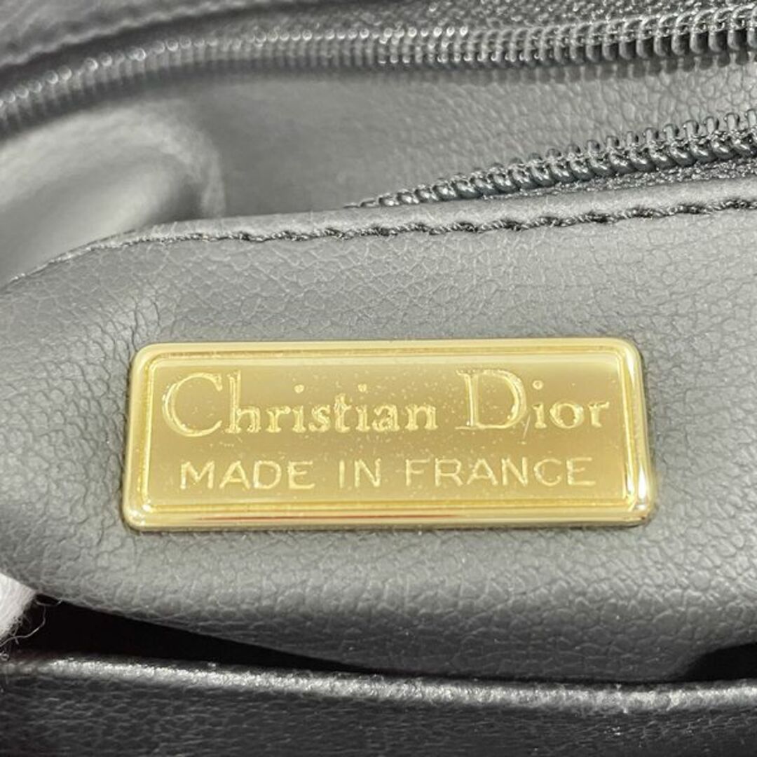 Christian Dior CDロゴ オーバルプレート トップハンドル ヴィンテージ ハンドバッグ レザー 5