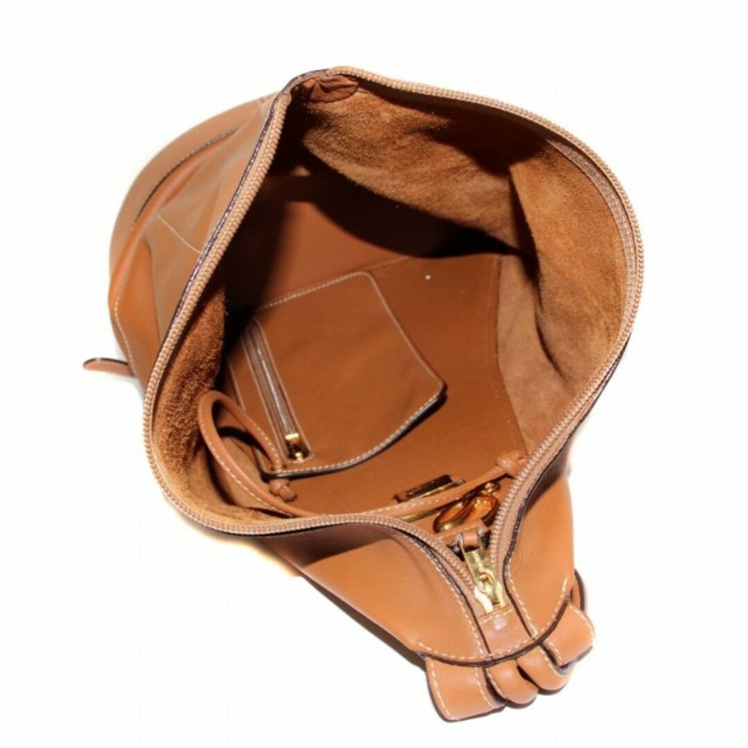 ロエベ LOEWE アントン リュックサック デイバッグ ポーチ付き レザー 茶 5