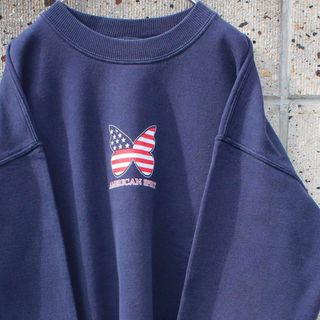 00's AMERICAN SPIRIT 星条旗柄 ゆったりサイズ古着スウェットの通販