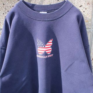 00's AMERICAN SPIRIT 星条旗柄 ゆったりサイズ古着スウェットの通販