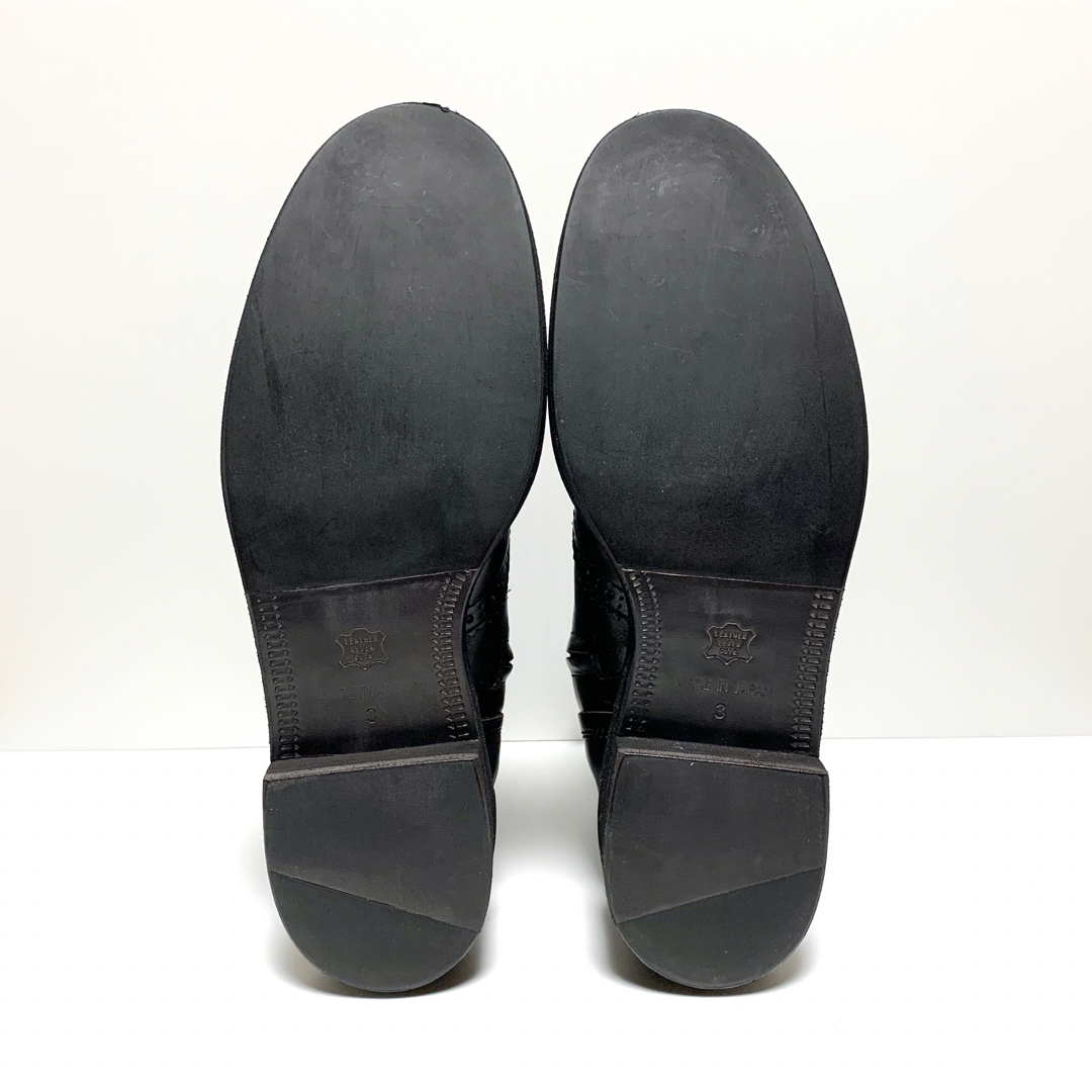 Y's(ワイズ)の未使用 ワイズ Y's ウイングチップ レザー サイドジップ ブーツ 黒 日本製 レディースの靴/シューズ(ブーツ)の商品写真