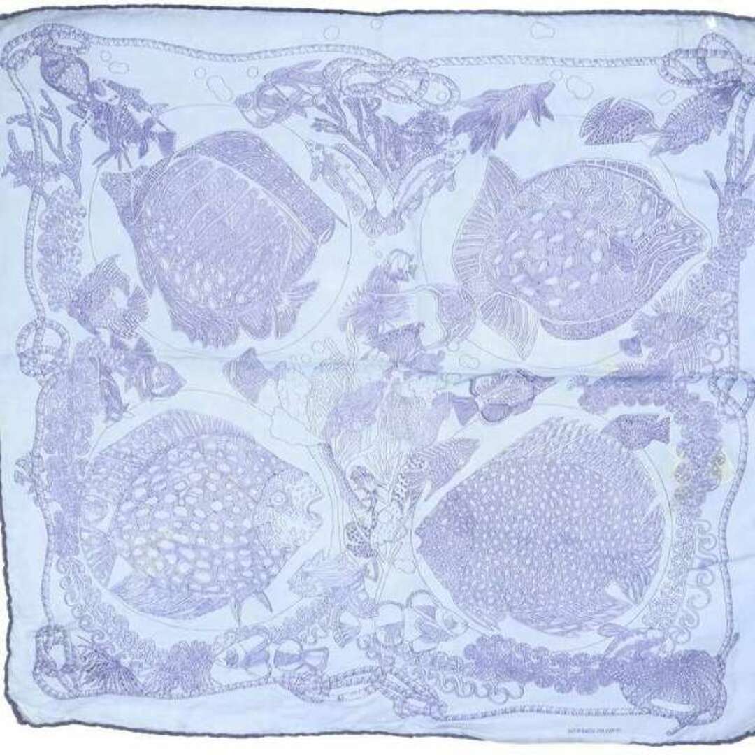 Hermes - エルメス HERMES カレ40 お魚 スカーフ 青 ブルー /YBの通販