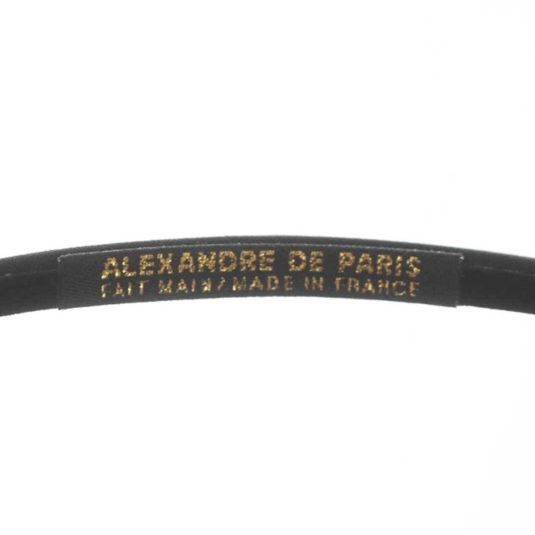 Alexandre de Paris(アレクサンドルドゥパリ)のアレクサンドルドゥパリ カチューシャ ロゴ 黒 ブラック レディースのヘアアクセサリー(ヘアバンド)の商品写真