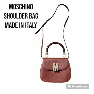 未使用品 MOSCHINO モスキーノ BORSA ラブ モスキーノ サッチェルバッグ 2WAY ショルダーバッグ スカーフ付 タグ付き ハンドバッグ レザー ブラック