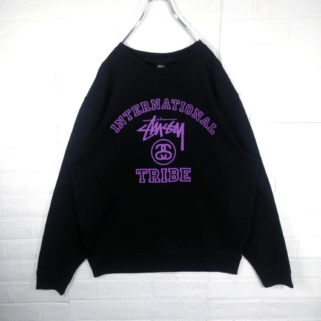 《STUSSY》00s'old stussy ビッグシルエットスウェット　黒×紫