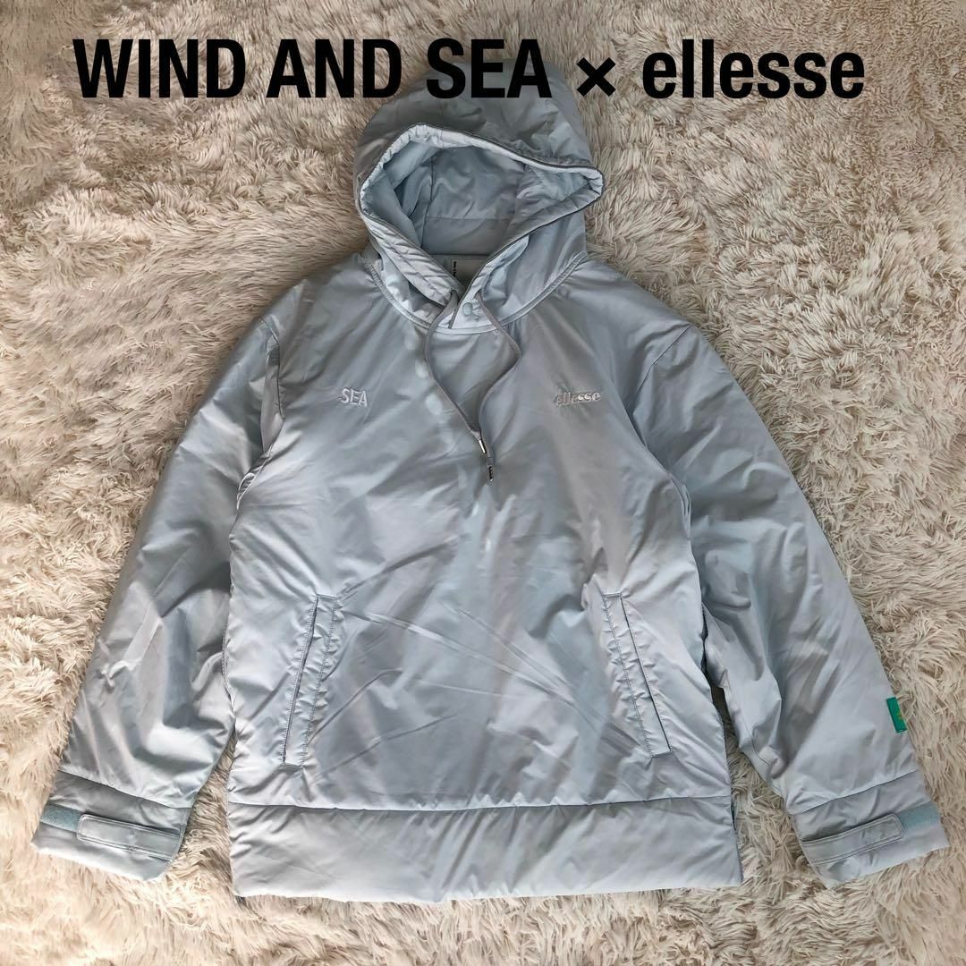 WINDANDSEA×ellesse 中綿入りパーカー　水色　ウィンダンシー | フリマアプリ ラクマ