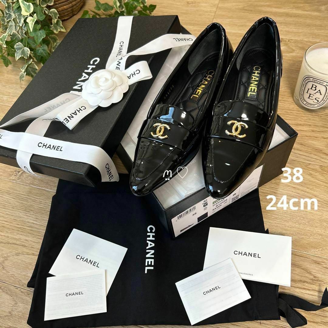 今季新作 CHANEL シャネル ココマークモカシン ローファー 38 24cm | フリマアプリ ラクマ