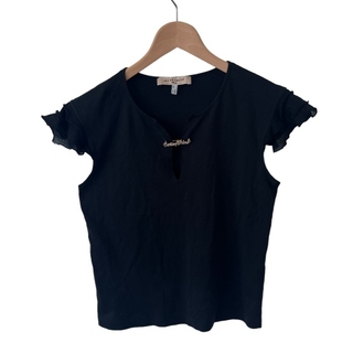 シーバイクロエ(SEE BY CHLOE)のSEE BY CHLOE ロゴバッジ付き フレンチスリーブ Tシャツ 38 黒(Tシャツ(半袖/袖なし))
