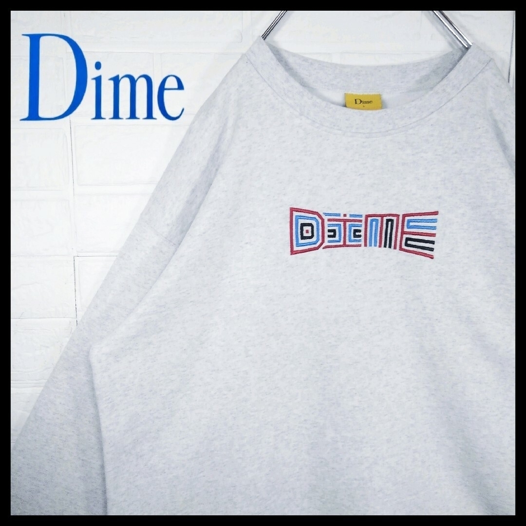 《大人気》DIME ダイム スウェット ホワイト 刺繍ロゴ ワンポイント M