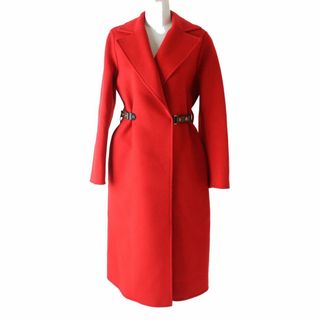 美品✨ヘルノ ロングコート カシミヤ混 シルクスカーフ柄 馬車 チェスター 40