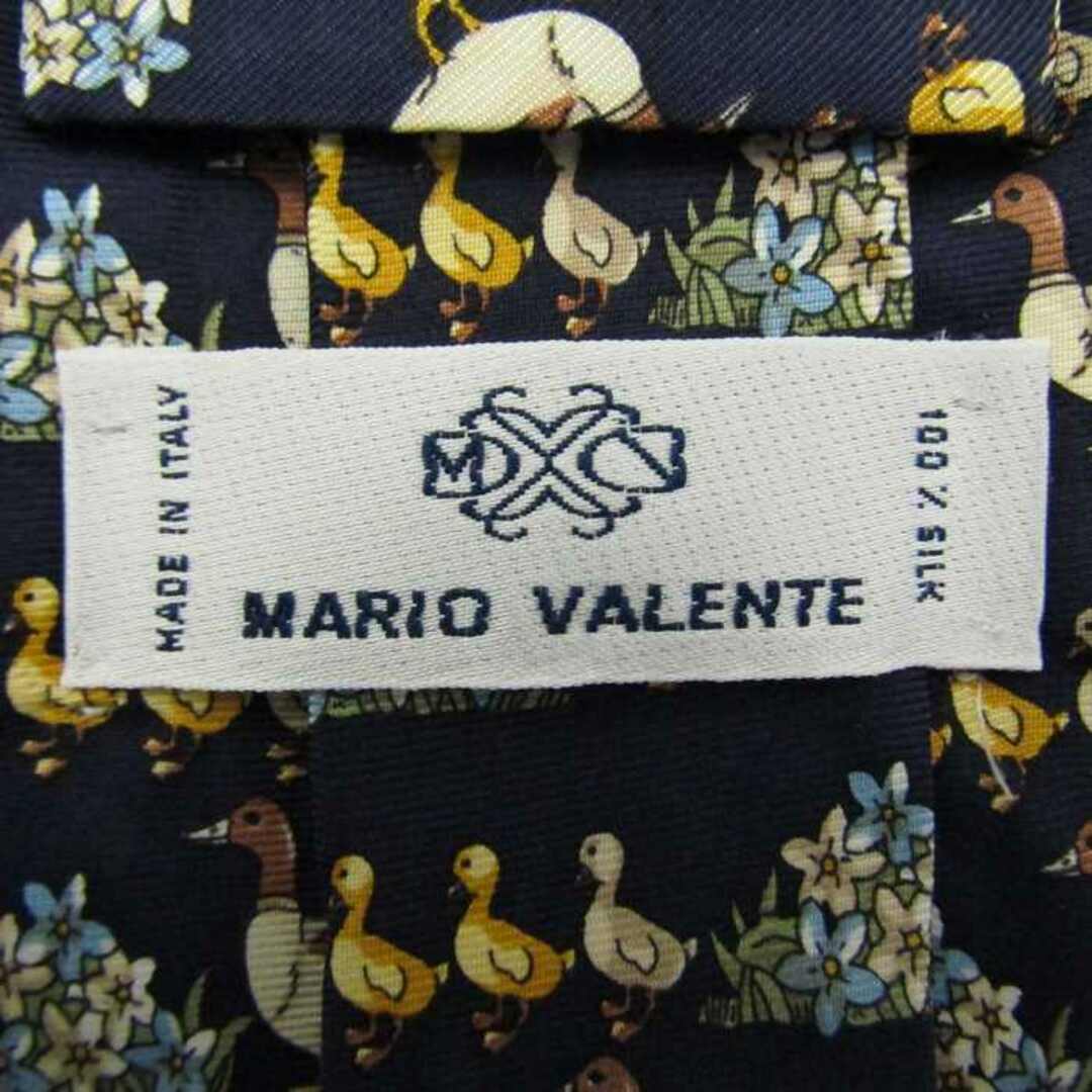 マリオヴァレンティノ ブランド ネクタイ シルク 動物柄 花柄 伊製生地 メンズ ネイビー MARIO VALENTINO