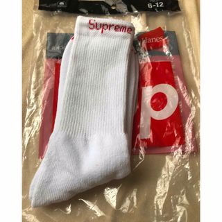 シュプリーム(Supreme)のSupreme シュプリーム  Hanes ヘインズ  ソックス白 1ペア 新品(ソックス)