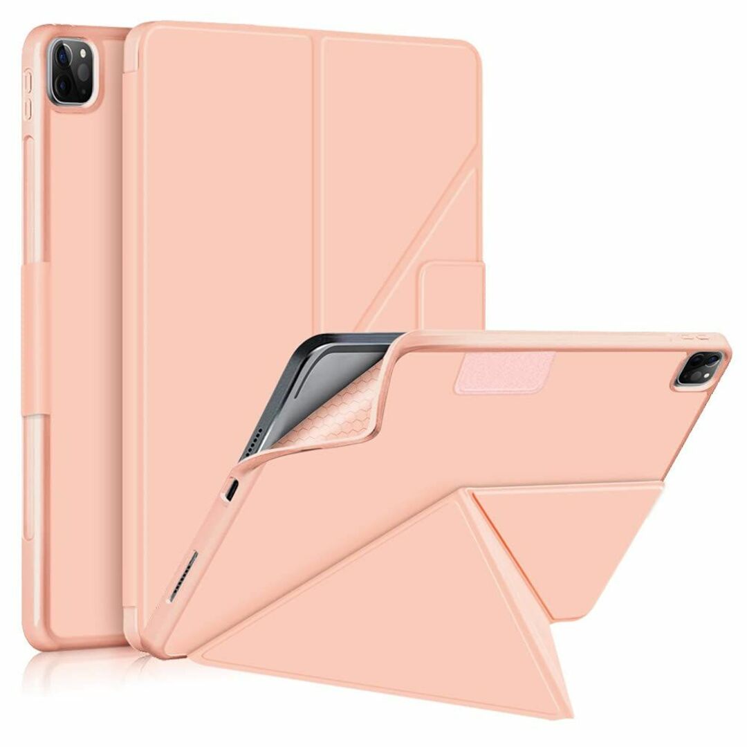 【色: ピンクゴールド】iPad Pro 12.9 2021用ケースカバー 手帳