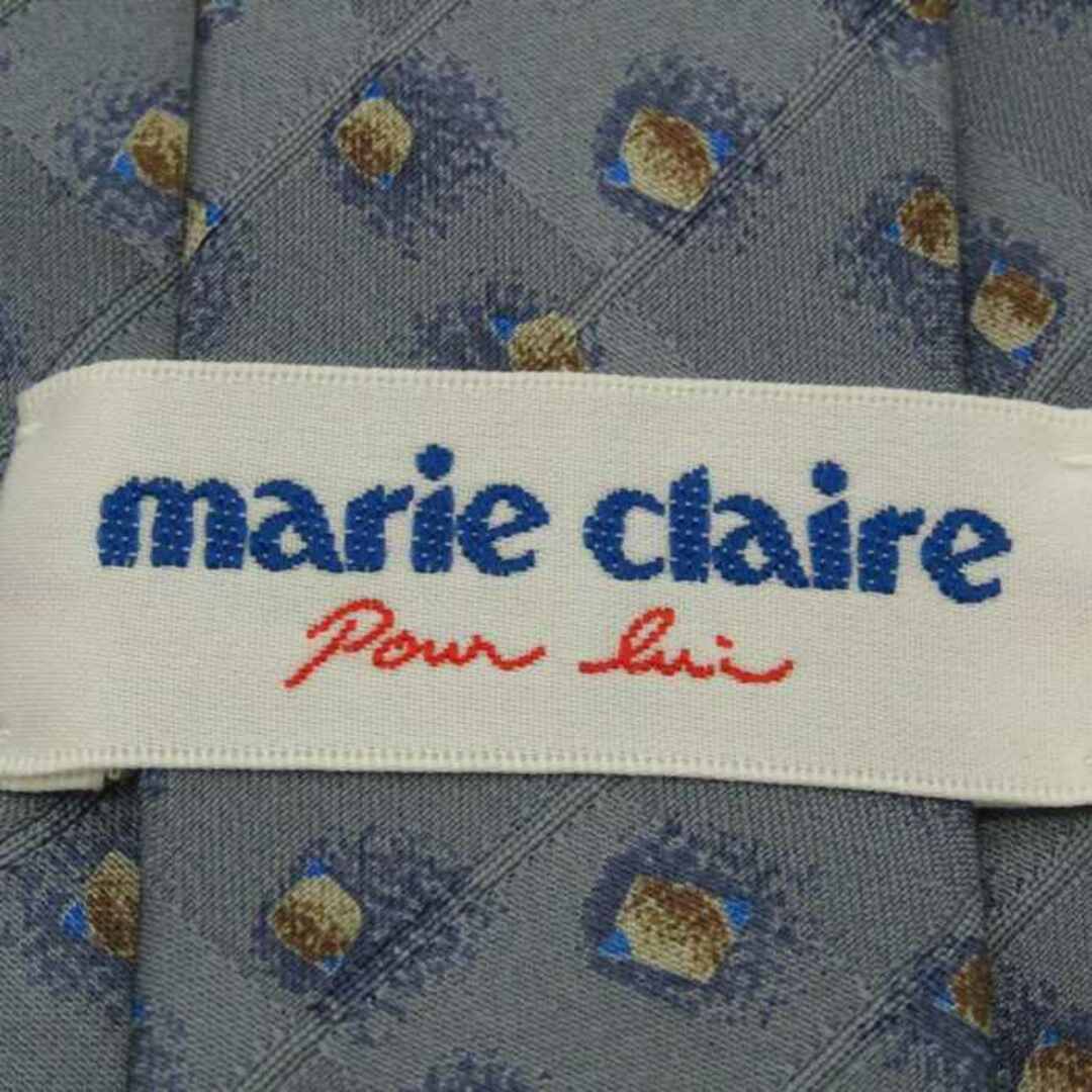 Marie Claire(マリクレール)のマリクレール ブランド ネクタイ シルク 小紋柄 チェック柄 メンズ グレー mariclaire メンズのファッション小物(ネクタイ)の商品写真