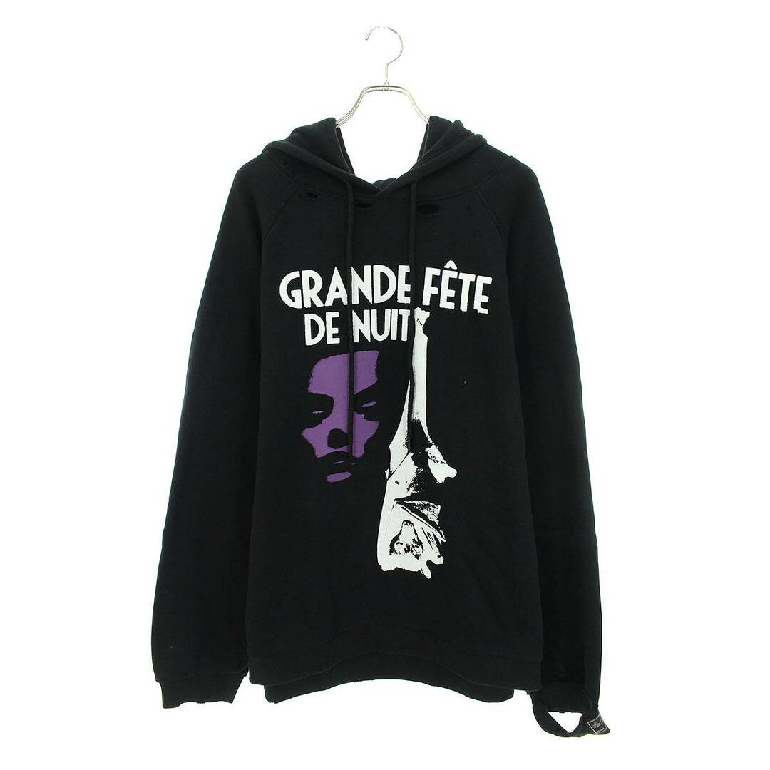 ラフシモンズ  22AW  GRAND FETE デストロイグラフィックパーカー メンズ XS