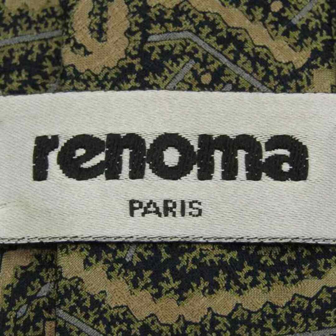 RENOMA(レノマ)のレノマ ブランド ネクタイ シルク ペイズリー柄 総柄 ハンドメイド メンズ グリーン renoma メンズのファッション小物(ネクタイ)の商品写真