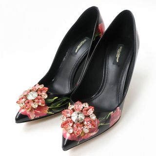 美品♡DOLCE\u0026GABBANA レースアップ　リボン　ブーティー　レザー　37