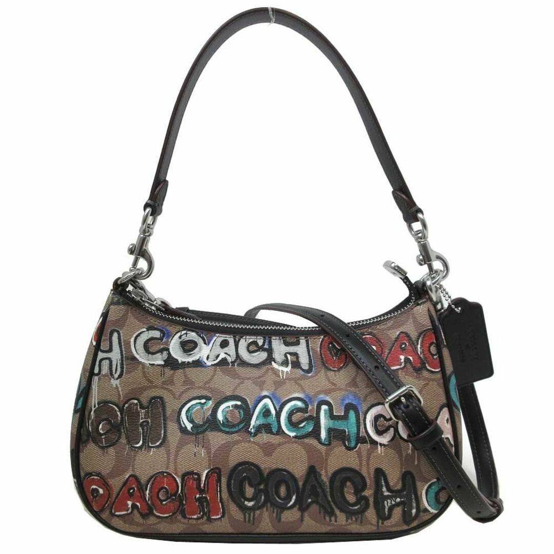 シルバー系【新品】コーチ ショルダーバッグ COACH 【COACH X MINT + SERF】テリ ショルダー バッグ・シグネチャー PVC キャンバス 2WAY 斜め掛け CM096 SVOT8 (カーキ×マルチカラー) アウトレット レディース