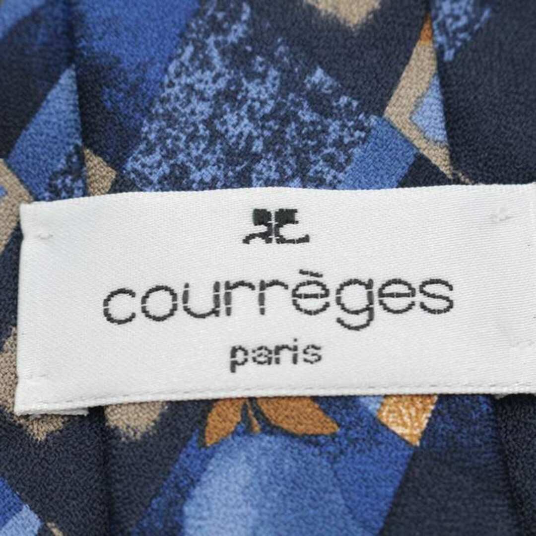 Courreges(クレージュ)のクレージュ ブランド ネクタイ シルク チェック柄 花柄 総柄 メンズ ネイビー courreges メンズのファッション小物(ネクタイ)の商品写真