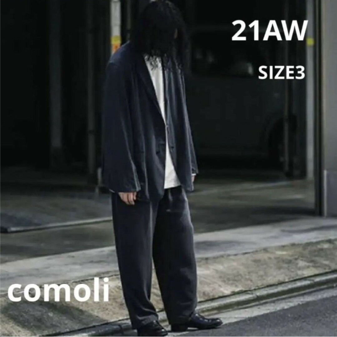 COMOLI(コモリ)の21AW comoli シルクネルパンツ サイズ3 fade navy メンズのスーツ(セットアップ)の商品写真