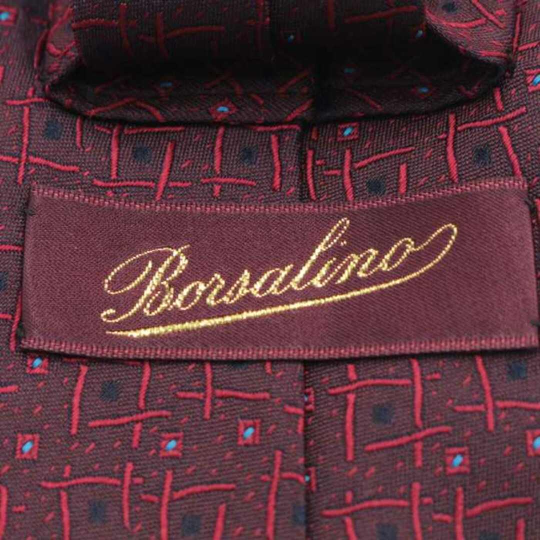 Borsalino(ボルサリーノ)のボルサリーノ ブランド ネクタイ シルク 格子柄 ドット柄 小紋柄 メンズ パープル Borsalino メンズのファッション小物(ネクタイ)の商品写真