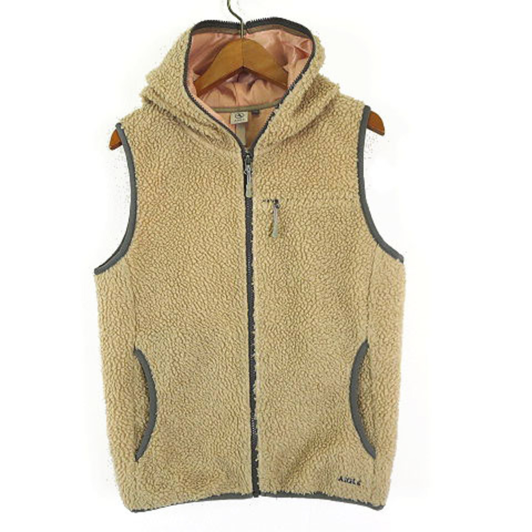 エーグル AIGLE ベスト ボア フリース ロゴ刺繍 フード ジップアップ M | フリマアプリ ラクマ
