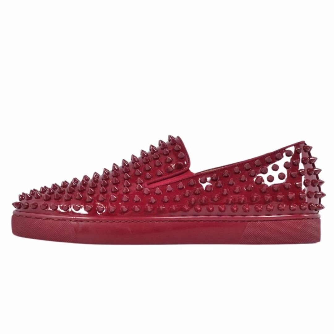 Christian Louboutin(クリスチャンルブタン)のクリスチャンルブタン Christian Louboutin ローファー スタッズ エナメルレザー シューズ 靴 メンズ 41(26cm相当) レッド メンズの靴/シューズ(ドレス/ビジネス)の商品写真