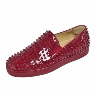 クリスチャンルブタン(Christian Louboutin)のクリスチャンルブタン Christian Louboutin ローファー スタッズ エナメルレザー シューズ 靴 メンズ 41(26cm相当) レッド(ドレス/ビジネス)