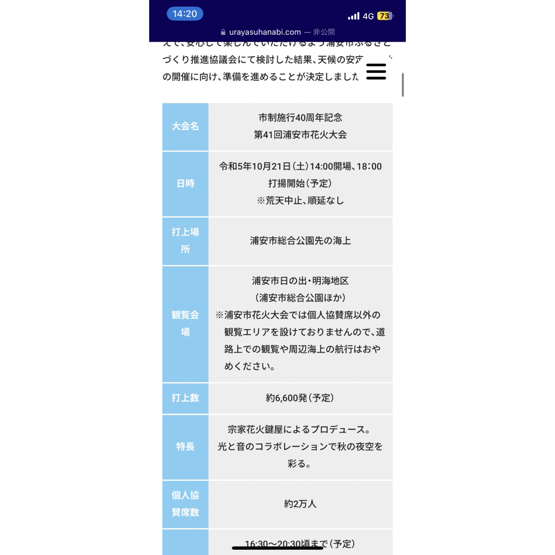 浦安市花火大会　2枚　10月21日 チケットのチケット その他(その他)の商品写真