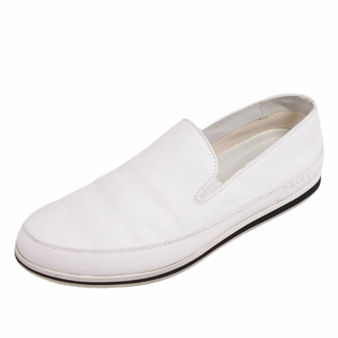 プラダ スポーツ PRADA SPORT スニーカー スリッポン カーフレザー 本革 シューズ 靴 メンズ 7 1/2(26.5cm相当) ホワイト | フリマアプリ ラクマ
