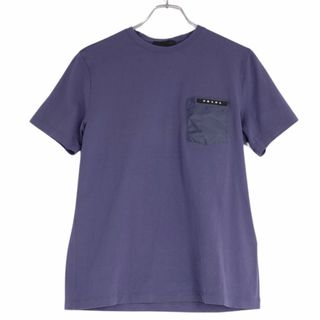 プラダ(PRADA)の美品 プラダ PRADA Tシャツ カットソー ショートスリーブ ポケット コットン トップス メンズ S ネイビー(Tシャツ/カットソー(半袖/袖なし))