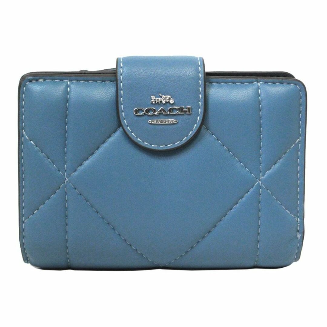 新品☆COACH(コーチ) ホワイト キルティング  レザー 折り財布