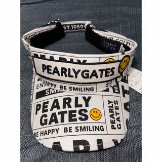 パーリーゲイツ(PEARLY GATES)の（新品、希少品）パーリーゲイツ、ニュースペーパー柄、サンバイザー、完売品(ウエア)