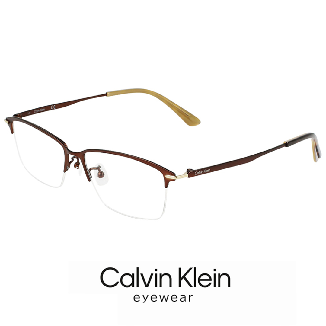 【新品】 メンズ カルバンクライン メガネ ck21135a-200 calvin klein 眼鏡 ck21135a ナイロール ハーフリム 型 めがね カルバン・クライン チタン メタル フレームメンズ