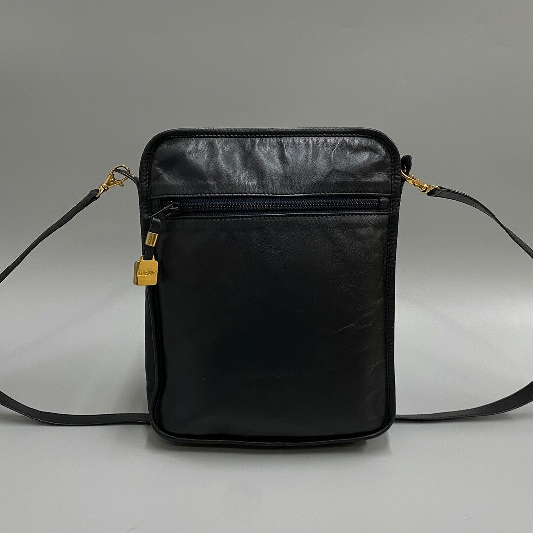 美品 希少品 LOEWE ロエベ アナグラム ロゴ レザー 本革 ミニ