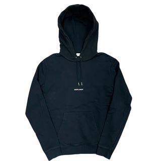 サンローラン(Saint Laurent)の極 美品 希少品 SAINT LAURENT PARIS サンローランパリ ロゴ コットン パーカー フーディー スウェット メンズ ブラック 黒 04145(その他)