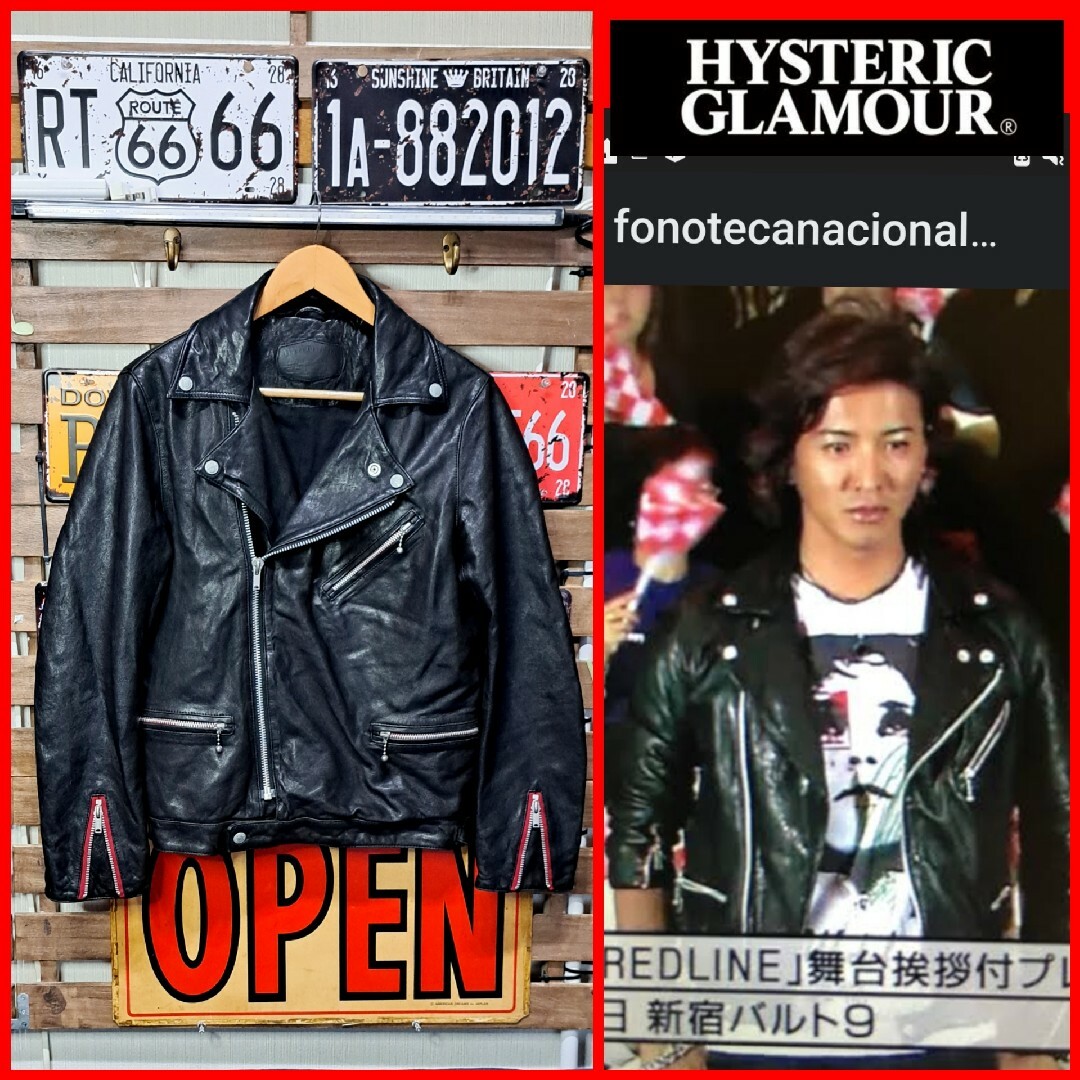 キムタク着】ヒステリックグラマー ラムレザー ダブルライダース