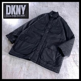 ダナキャランニューヨーク(DKNY)の古着 DKNY ミリタリー 中綿 ナイロン ジャケット コート ブラック y2k(ミリタリージャケット)