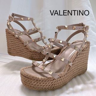 ヴァレンティノガラヴァーニ(valentino garavani)のvalentino ヴァレンティノ　ストラップ　スタッズ　ウェッジサンダル　美品(サンダル)