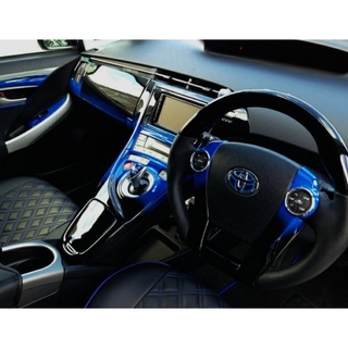 トヨタ(トヨタ)の高品質 プリウス30系35系 インテリアパネル19P ブルー×ブラック 新品(車種別パーツ)