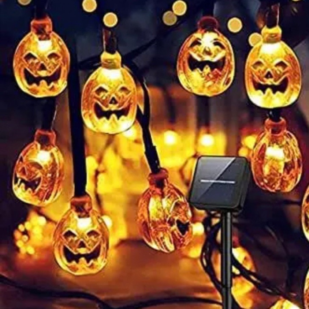 ハロウィン　イルミネーション　ソーラー　装飾　LED ライト　かぼちゃ　電飾　 インテリア/住まい/日用品のライト/照明/LED(その他)の商品写真