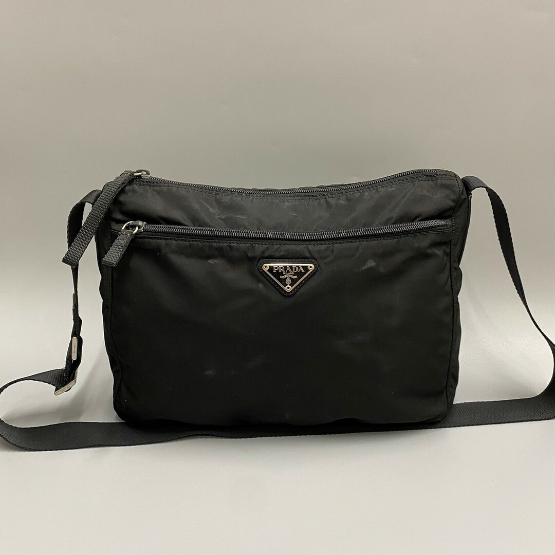 PRADA - 極上 美品 PRADA プラダ 三角ロゴ 金具 ナイロン レザー 本革