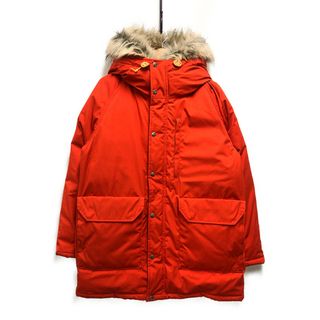 ザノースフェイス(THE NORTH FACE)のTHE NORTH FACE ザ・ノースフェイス 品番 ND2870N 65/35 Bayhead Cloth Long Serow ファー付 フード レッド ブラウン系 L 正規品 / 32239(ダウンジャケット)