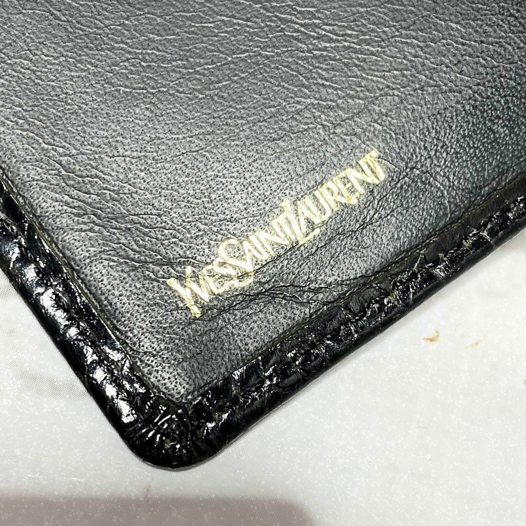 Yves Saint Laurent クロコ調 折り財布 5108